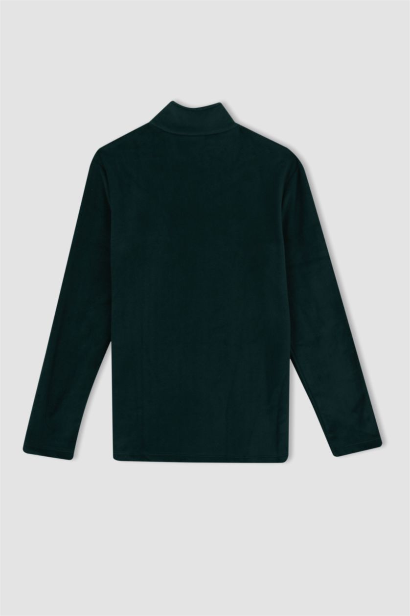 MAN Dark Green Regular Fit fleece Sweatshirt