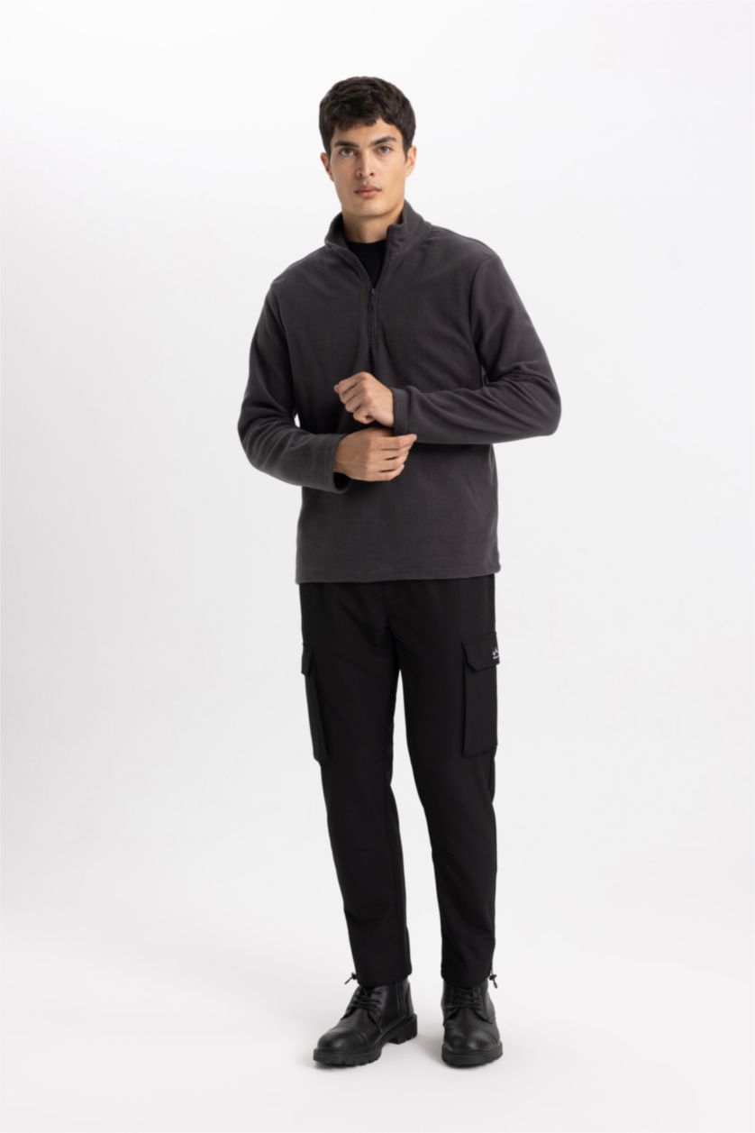 Erkek Antrasit Regular Fıt Polar Sweatshirt