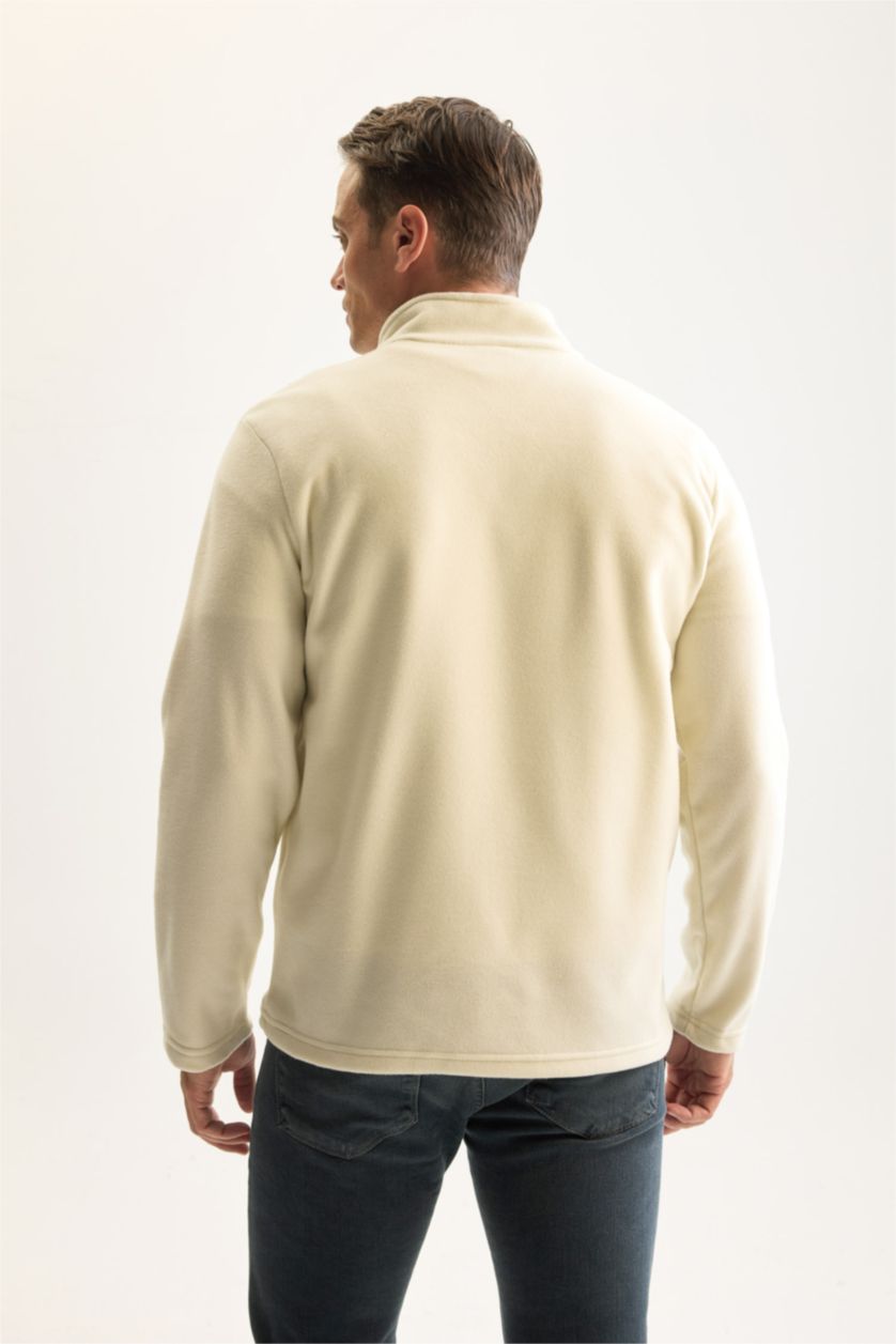 Erkek Ekru Regular Fıt Polar Sweatshirt