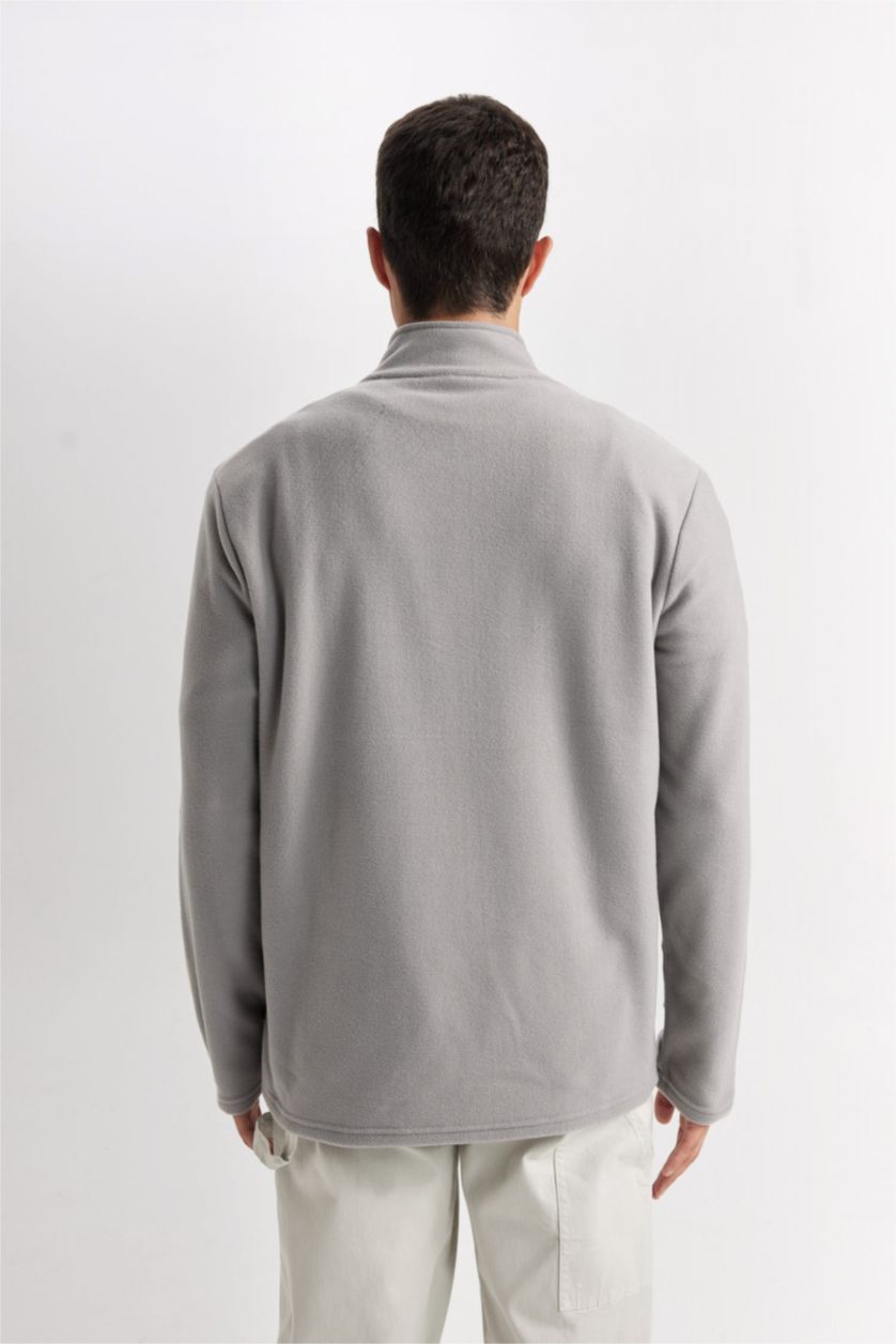 Erkek Gri Regular Fıt Polar Sweatshirt
