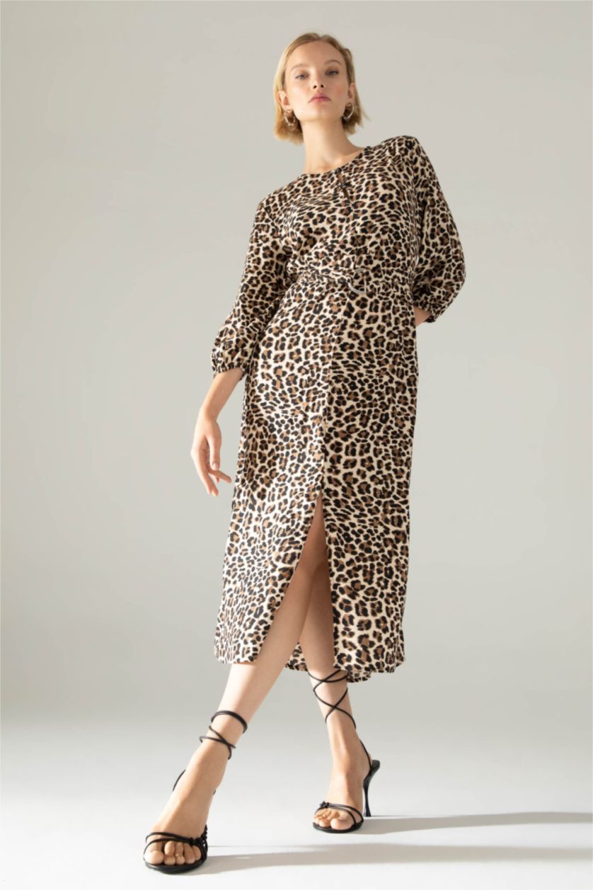 slim fit dress slacks Regular Fit High Neck Midi Dress main image 0