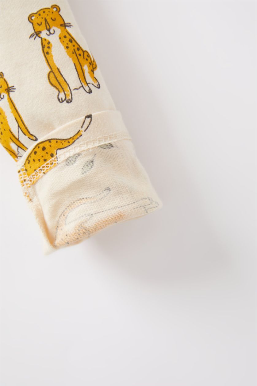 BABY BOY Stone 2 piece Regular Fit Crew Neck Tiger Knitted Pyjamas