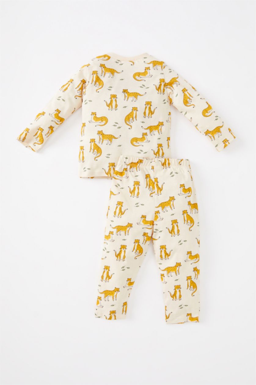 BABY BOY Stone 2 piece Regular Fit Crew Neck Tiger Knitted Pyjamas