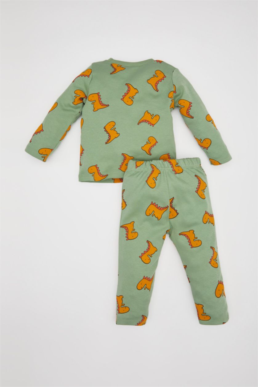 BÉBÉ GARÇON Vert Clair Pyjamas En Tricot Ctelé Col Ras Du Cou Dinosaure Manche Longue 2 BéBé Garçon