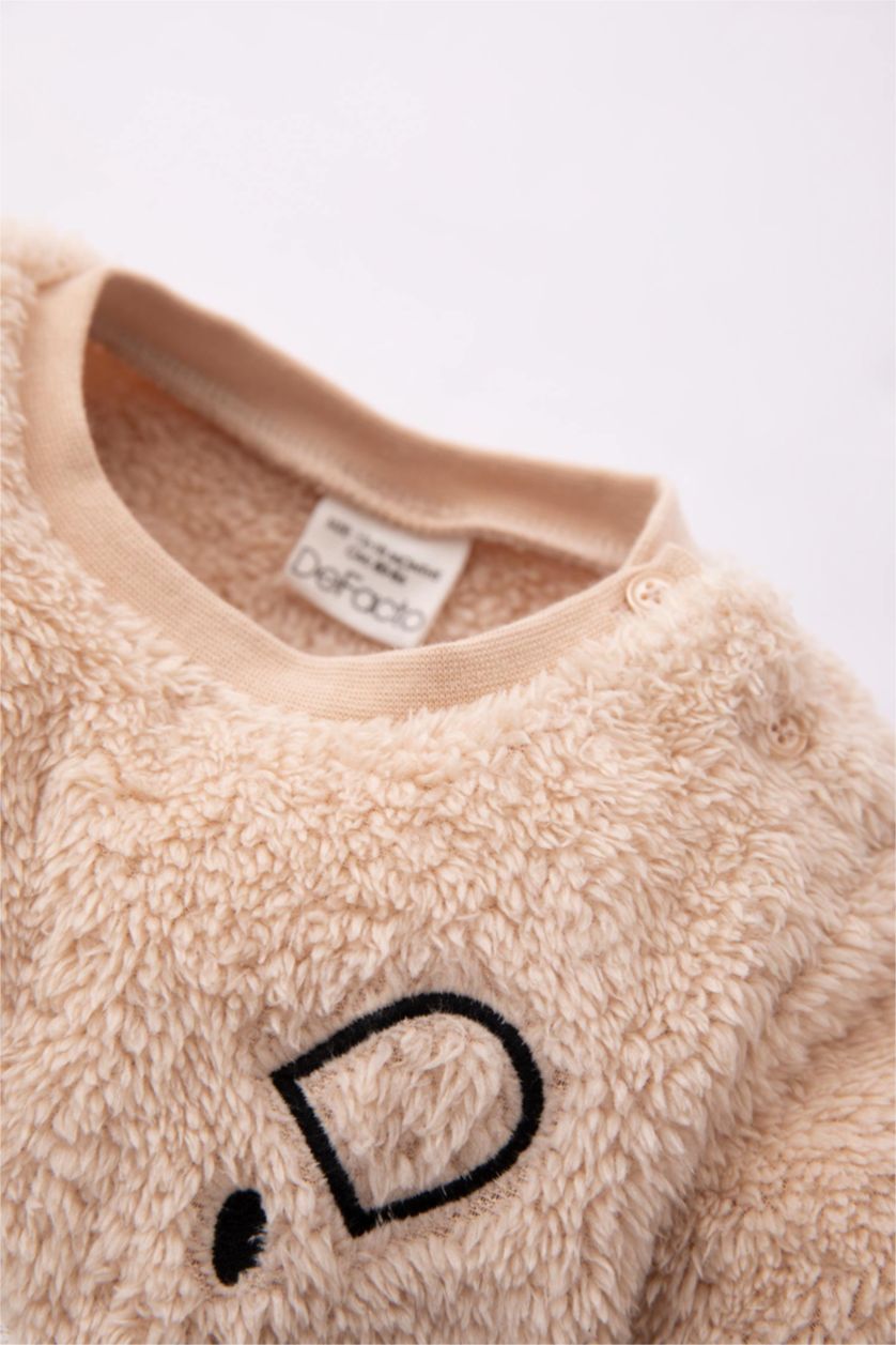 BABY BOY Sand 2 piece Regular Fit Crew Neck Knitted Pyjamas