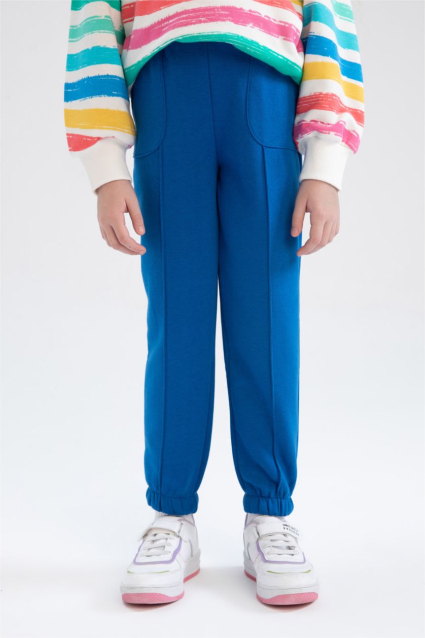 بناتي اللون الملكي بنطلون سويت بانتس بناتي