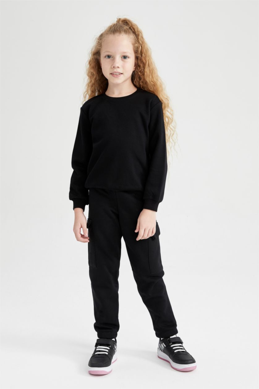 GIRLS & TEENS Black Jogger Standard Fit Trousers