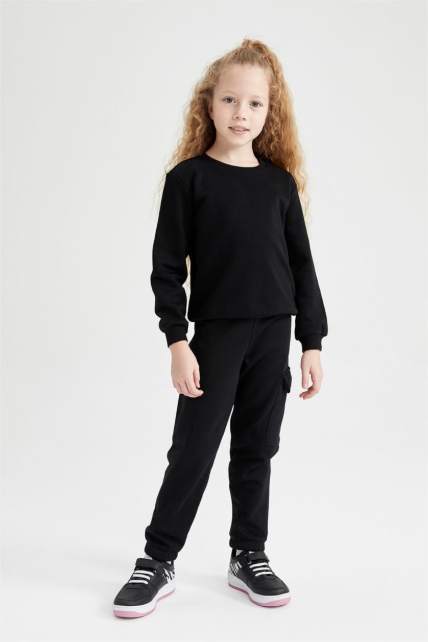 GIRLS & TEENS Black Jogger Standard Fit Trousers