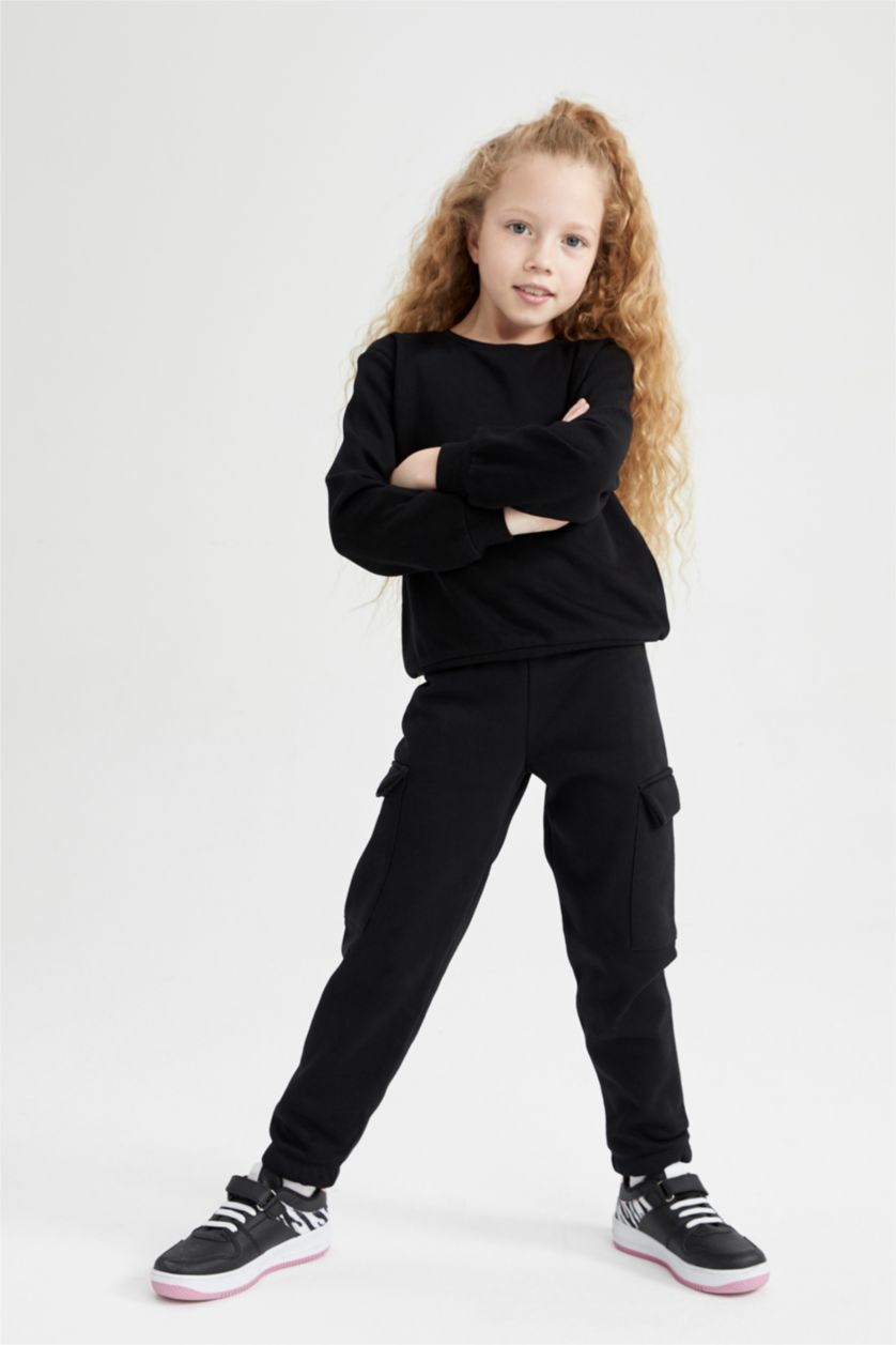 GIRLS & TEENS Black Jogger Standard Fit Trousers