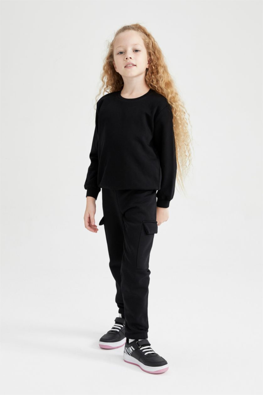 GIRLS & TEENS Black Jogger Standard Fit Trousers