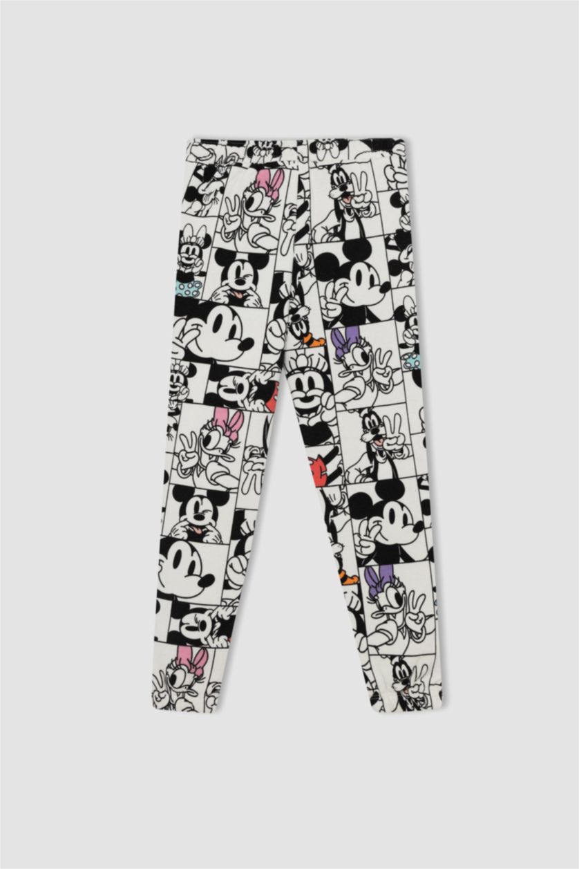 Girls & Teens Beige Jogger Standard Fit Mickey Mouse Licensed Trousers