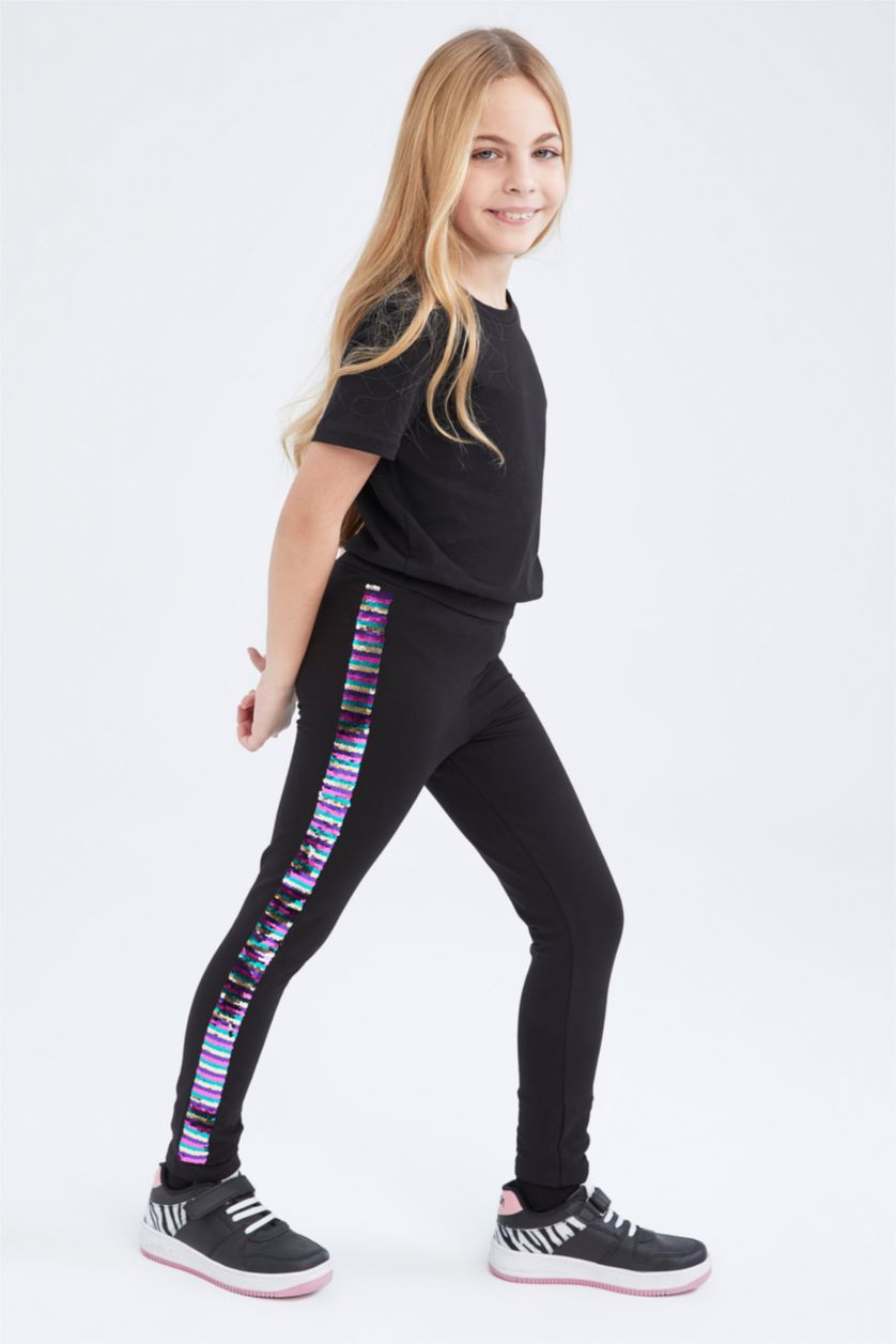 FILLES Noir Legging Long pour Fille