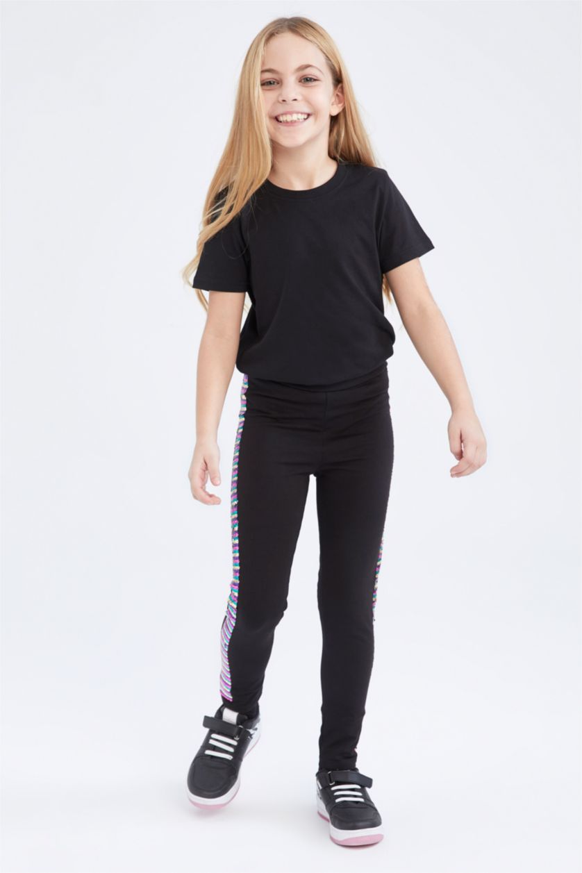 FILLES Noir Legging Long pour Fille