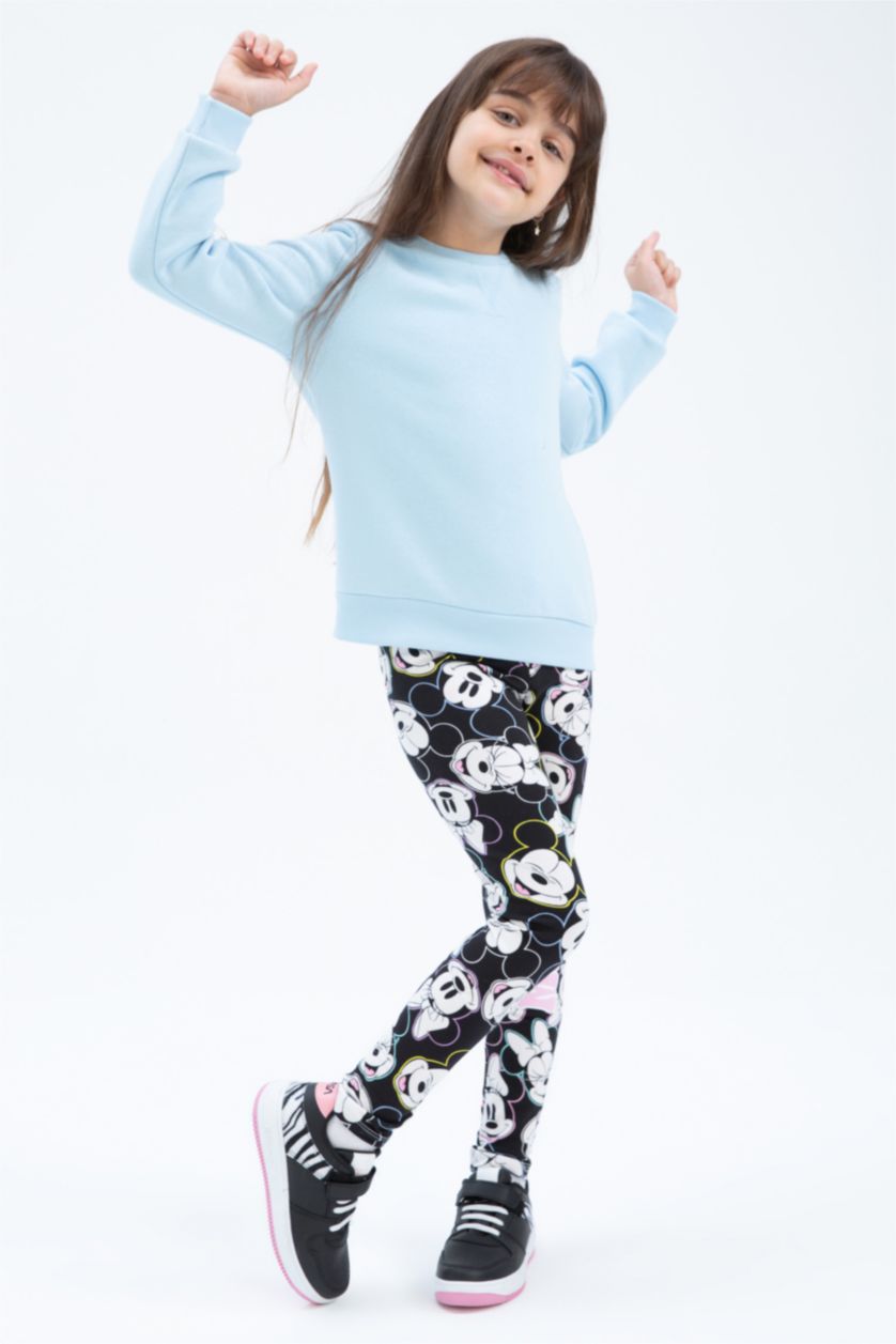 FILLES Noir Leggings Tissu Sweat Fin