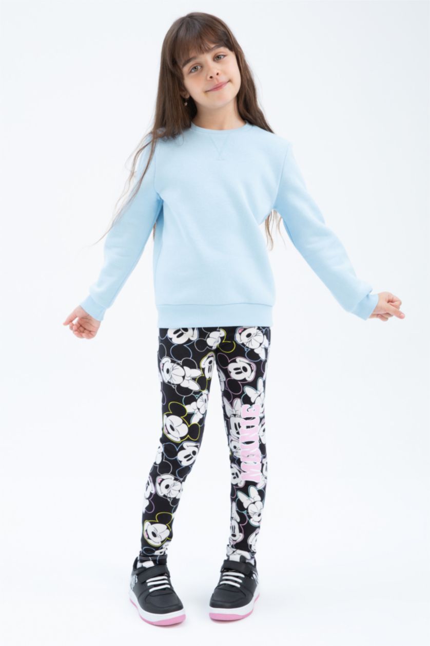 FILLES Noir Leggings Tissu Sweat Fin