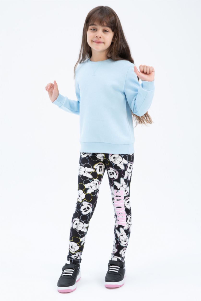 FILLES Noir Leggings Tissu Sweat Fin