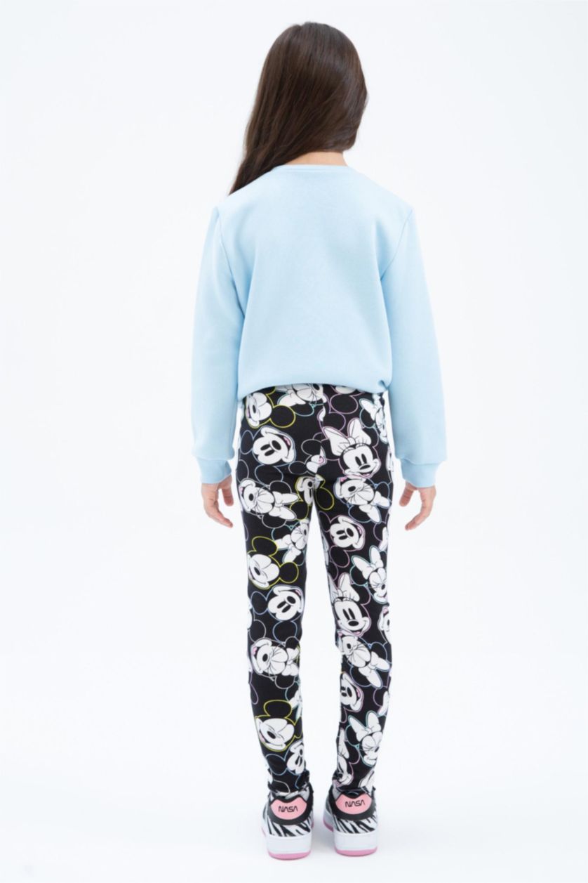 FILLES Noir Leggings Tissu Sweat Fin