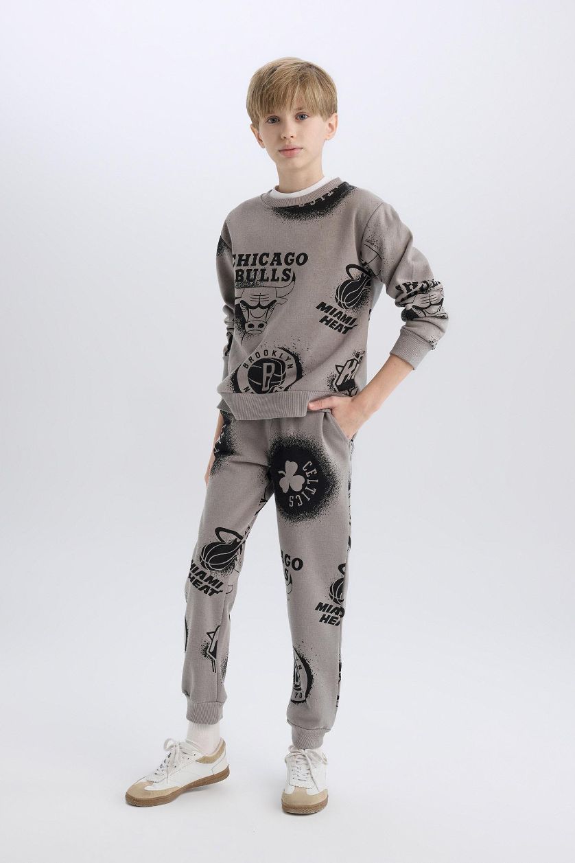 BOYS & TEENS Grey Boy NBA Current Teams Elastic Waist Leg Sweatpants