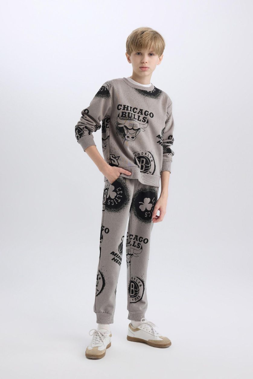 BOYS & TEENS Grey Boy NBA Current Teams Elastic Waist Leg Sweatpants