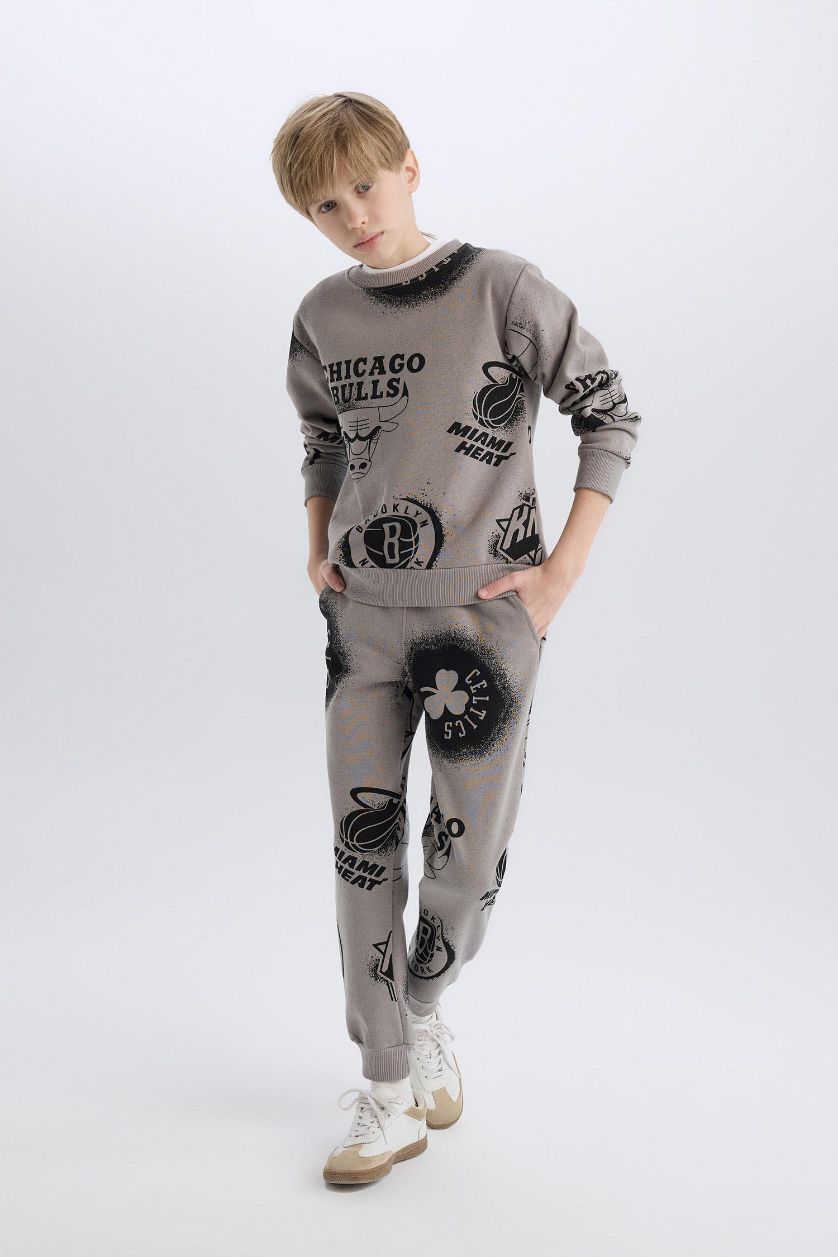 BOYS & TEENS Grey Boy NBA Current Teams Elastic Waist Leg Sweatpants
