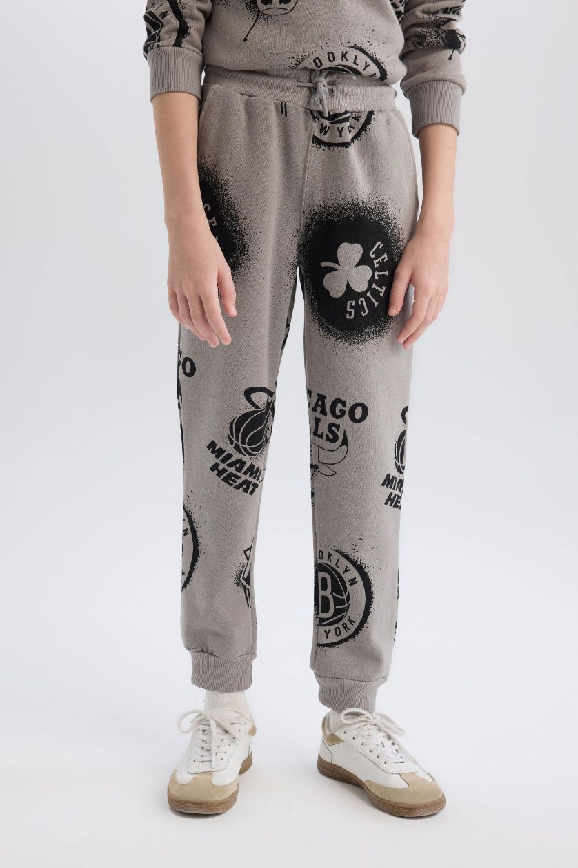 BOYS & TEENS Grey Boy NBA Current Teams Elastic Waist Leg Sweatpants