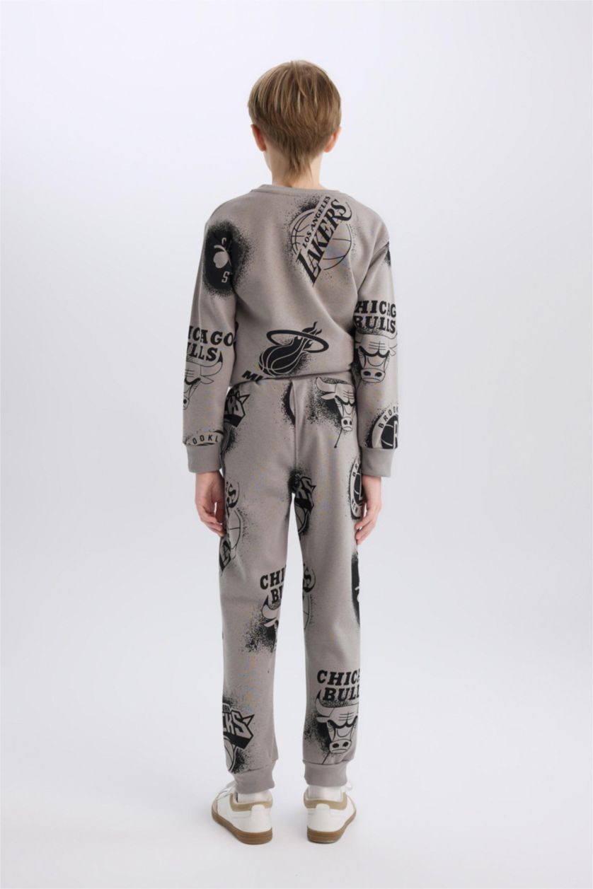 BOYS & TEENS Grey Boy NBA Current Teams Elastic Waist Leg Sweatpants