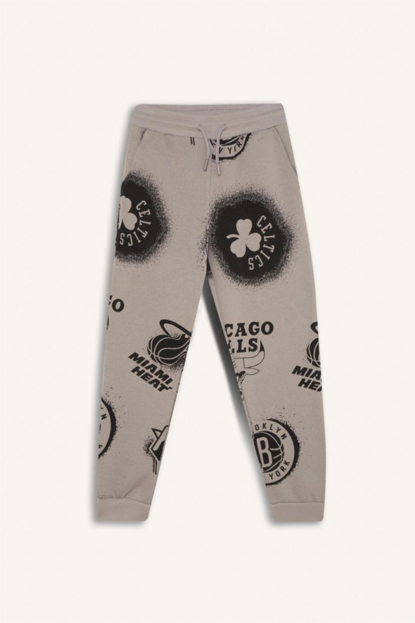 BOYS & TEENS Grey Boy NBA Current Teams Elastic Waist Leg Sweatpants