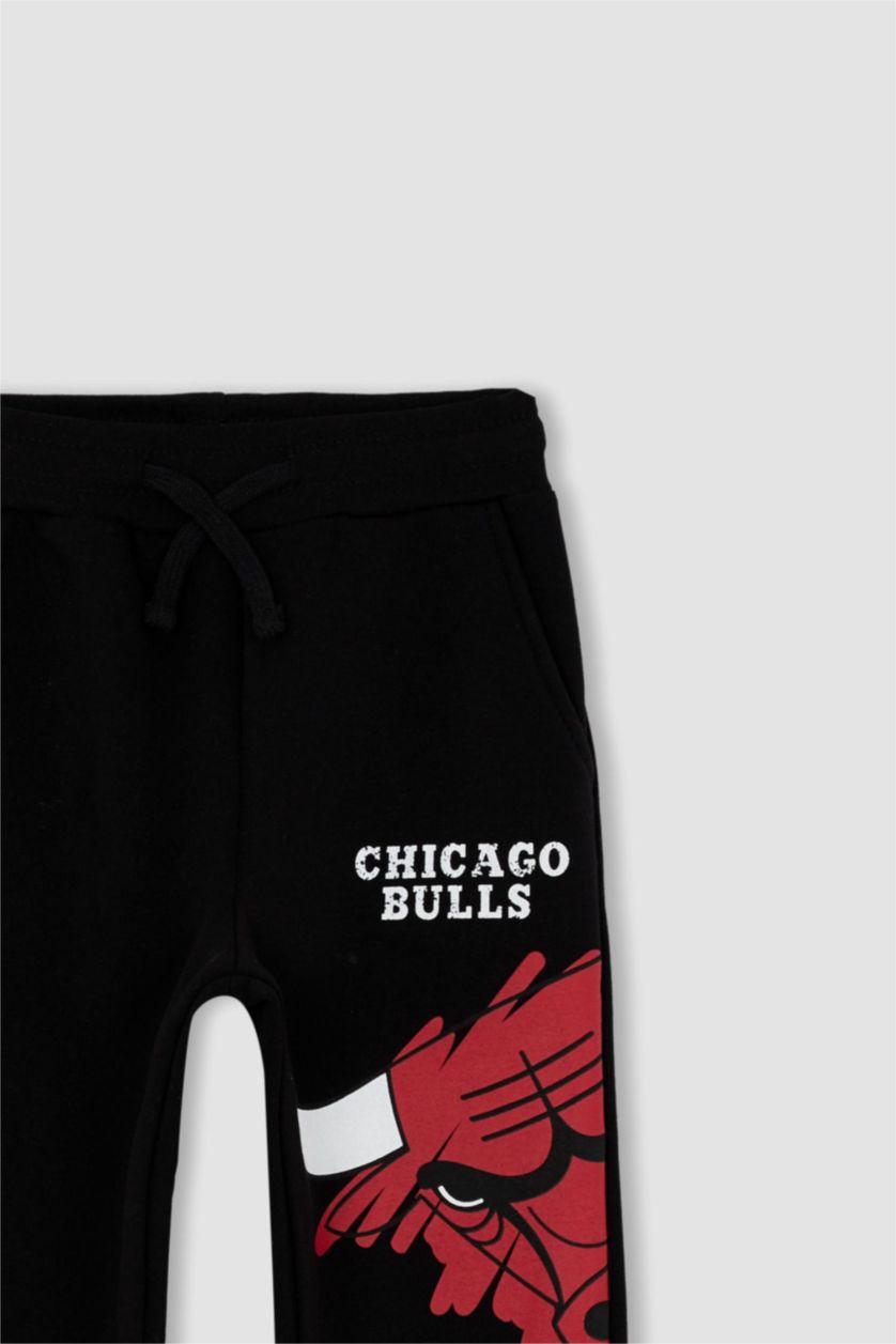 GARÇONS Noir Garçons Defacto Fit NBA Chicago Bulls sous licence coupe régulière épais sweat-shirt en tissu pantalon de survêtement