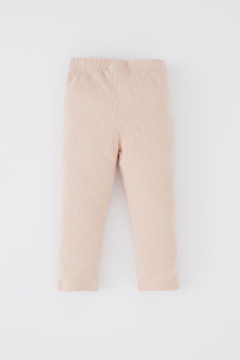 BABY GIRL Pink 2 piece Regular Fit Crew Neck Embroidered Knitted Pyjamas