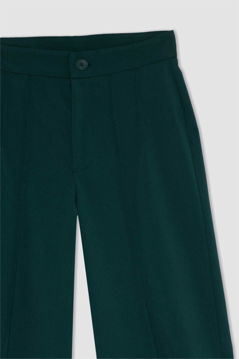 WOMAN Green High Waist Wide Leg Trousers