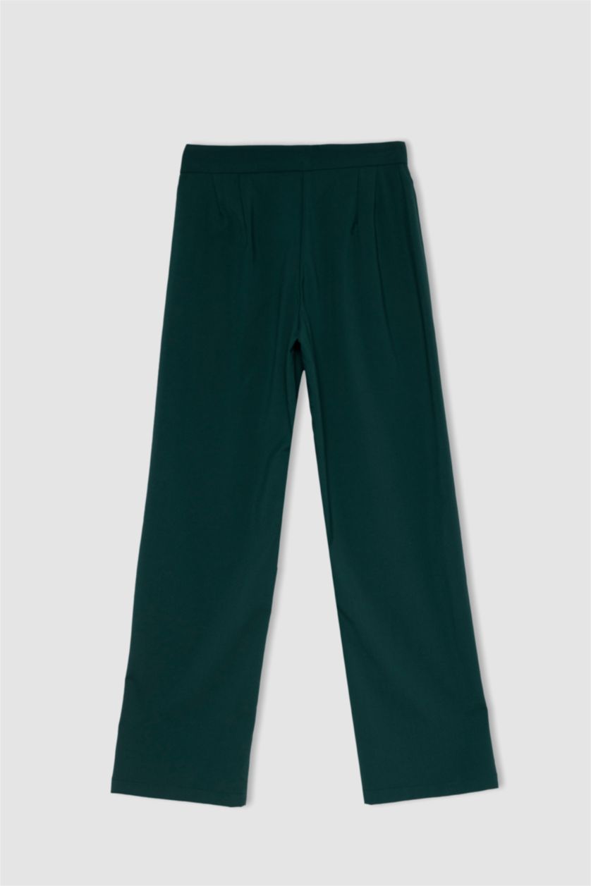 WOMAN Green High Waist Wide Leg Trousers