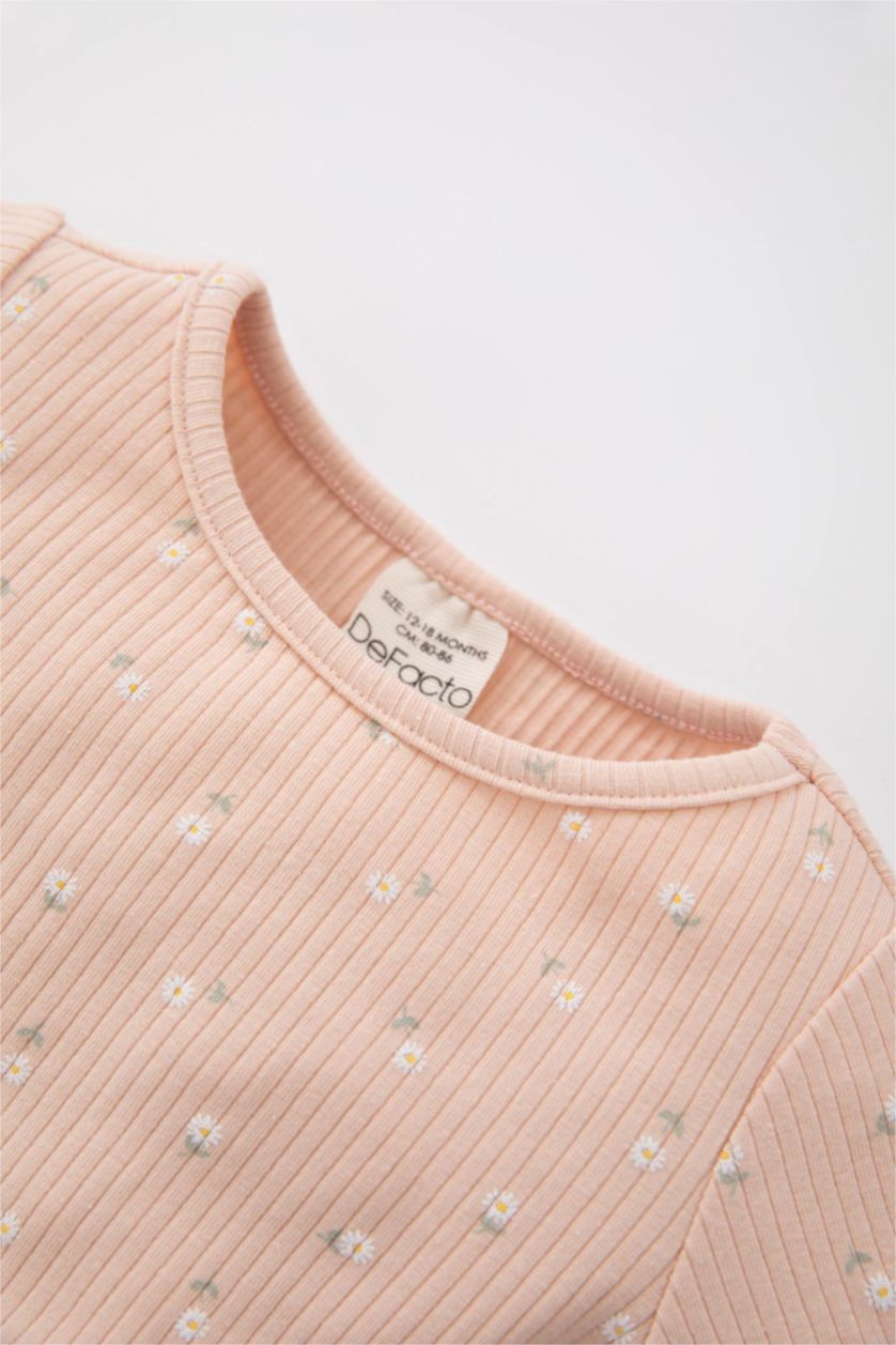 BÉBÉ FILLE Rose Pyjamas En Tricot Col Ras Du Cou Fleur Manche Longue 2 BéBé Fille