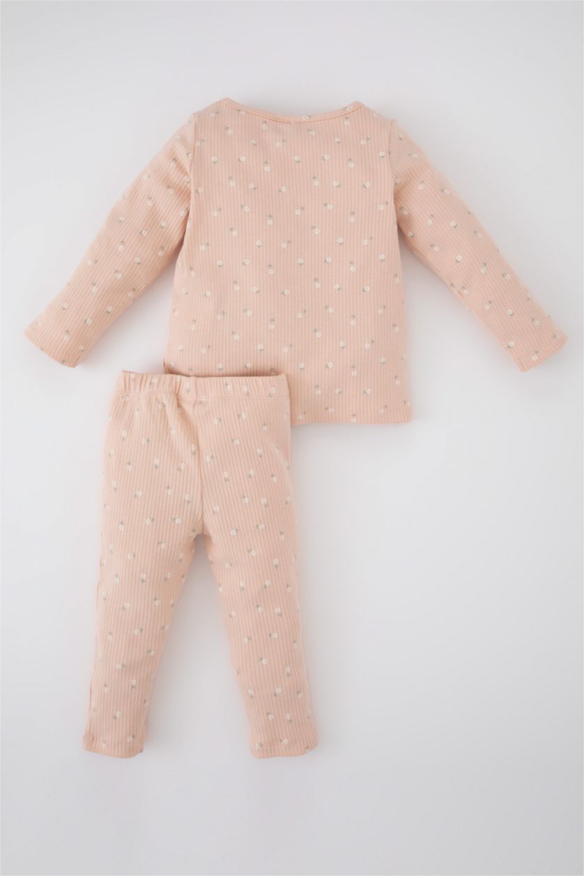 BÉBÉ FILLE Rose Pyjamas En Tricot Col Ras Du Cou Fleur Manche Longue 2 BéBé Fille