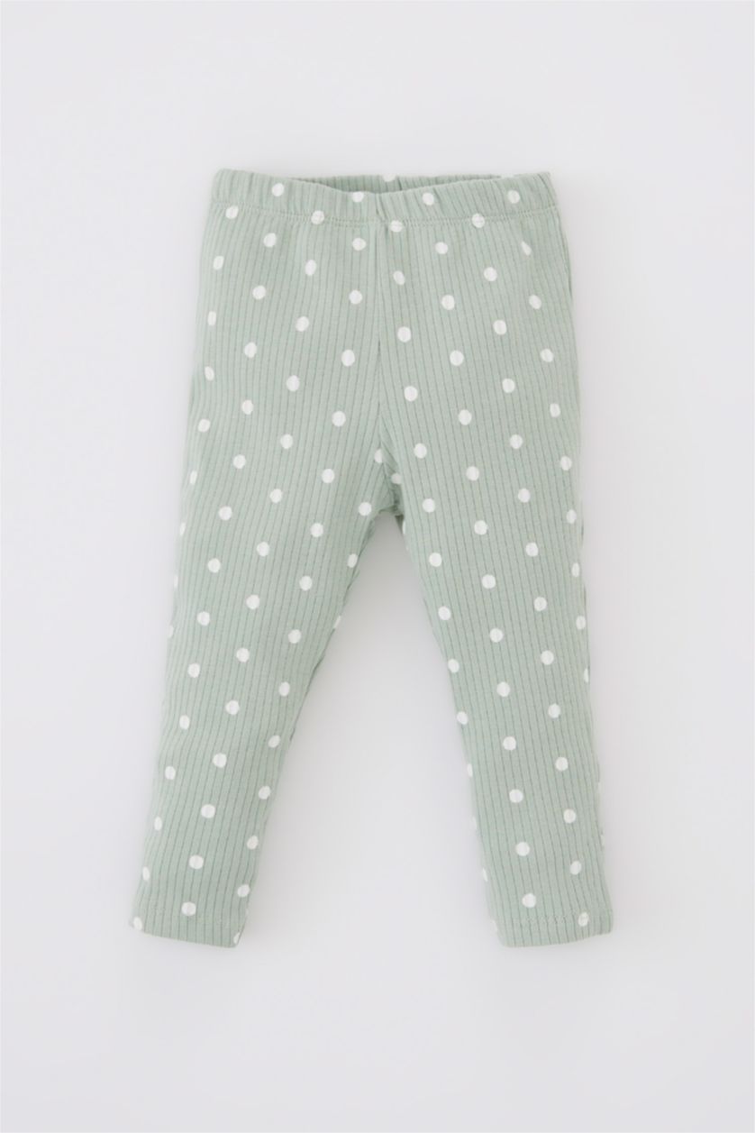 BABY GIRL Mint 2 piece Regular Fit Crew Neck Flower Knitted Pyjamas