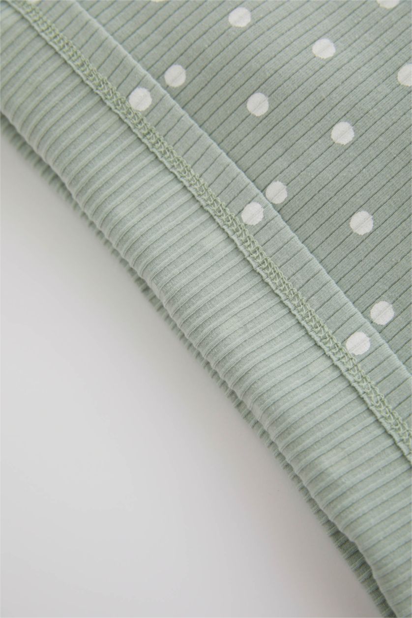 BABY GIRL Mint 2 piece Regular Fit Crew Neck Flower Knitted Pyjamas