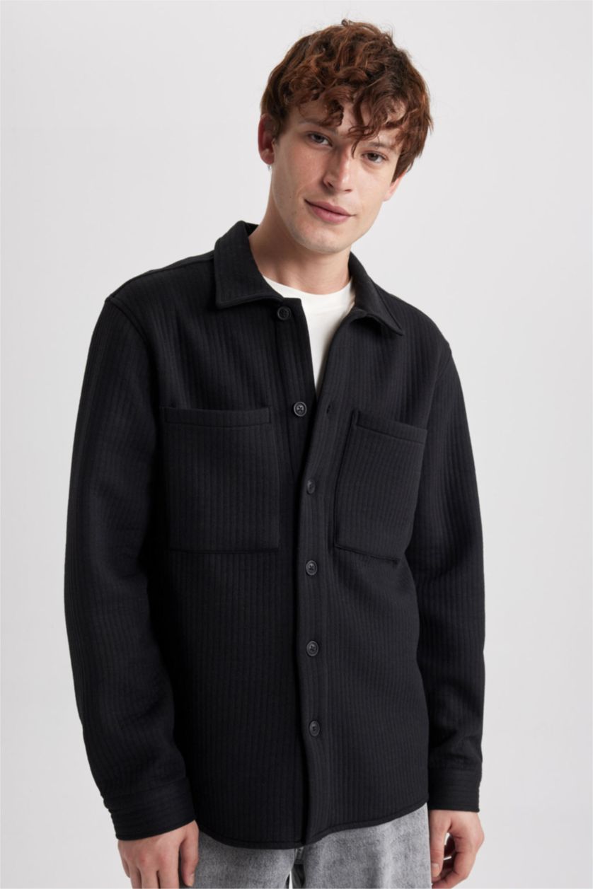MAN Black Regular Fit Overshirt