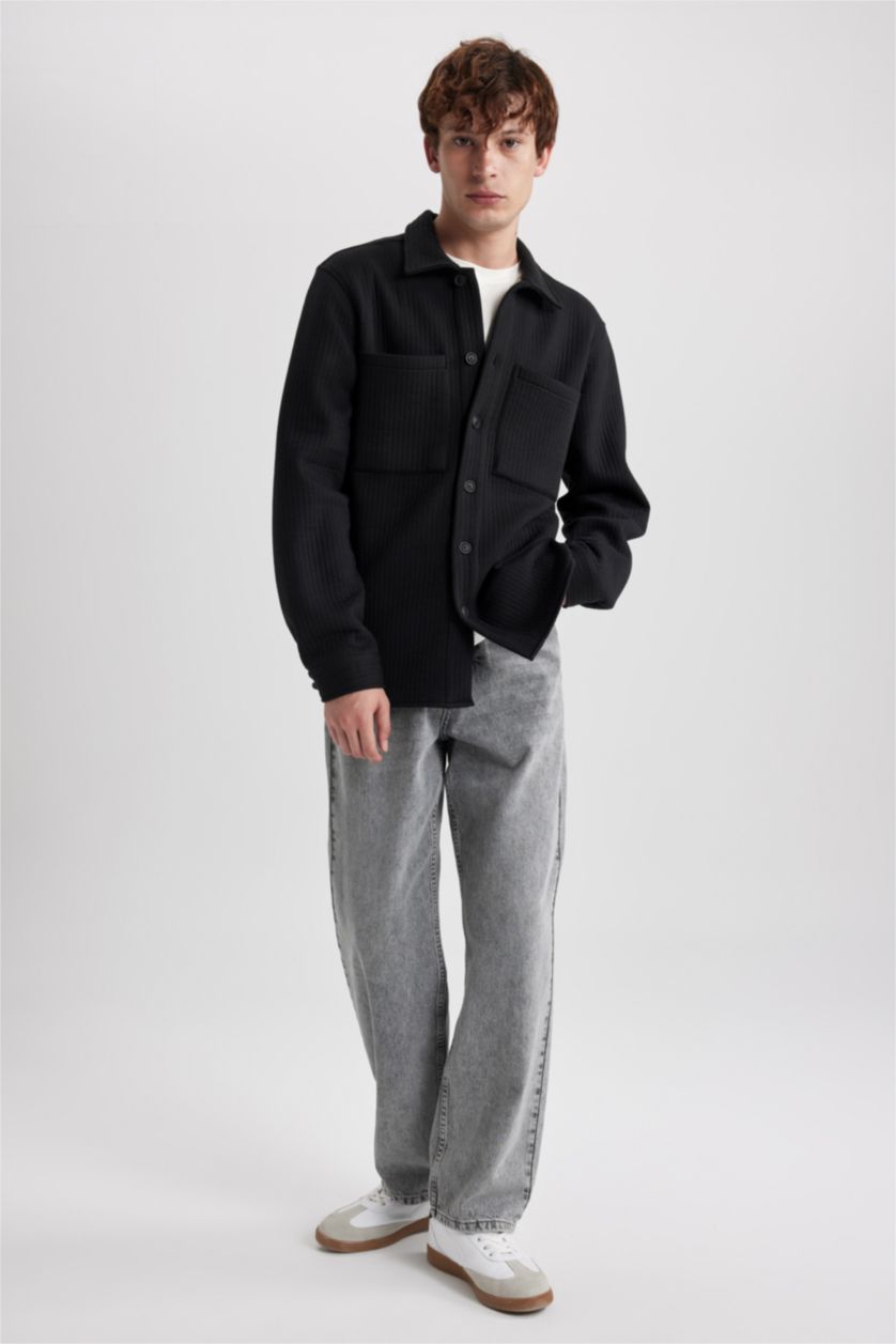 MAN Black Regular Fit Overshirt