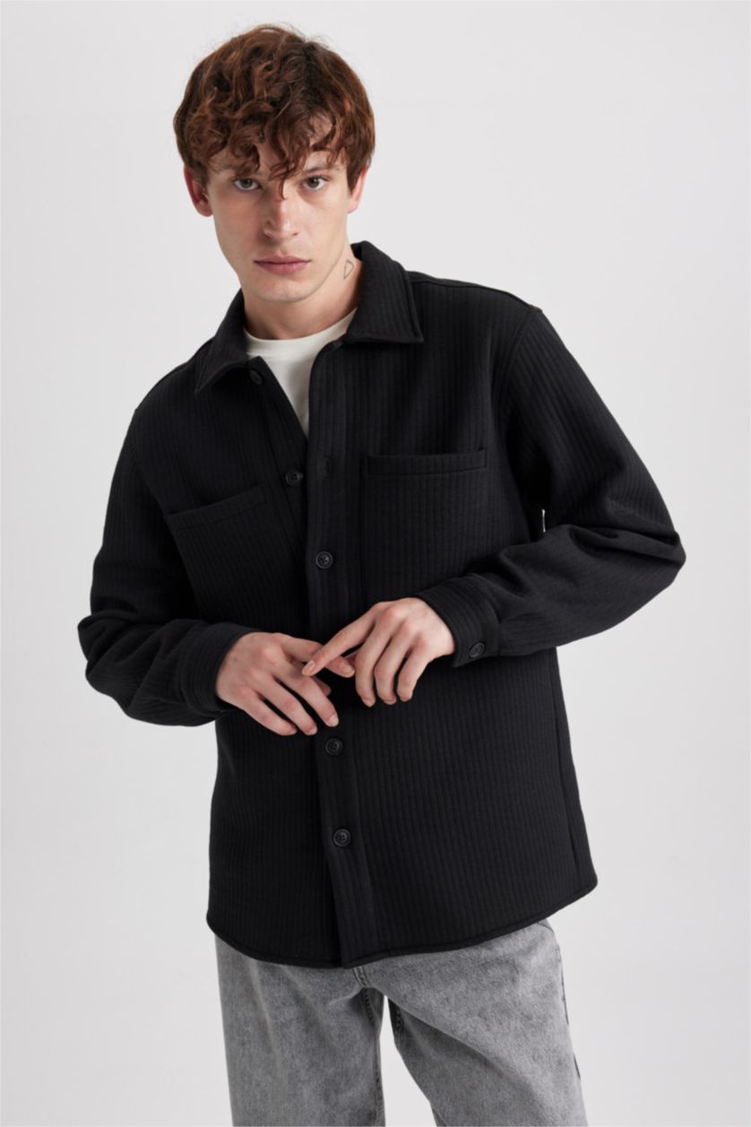 MAN Black Regular Fit Overshirt