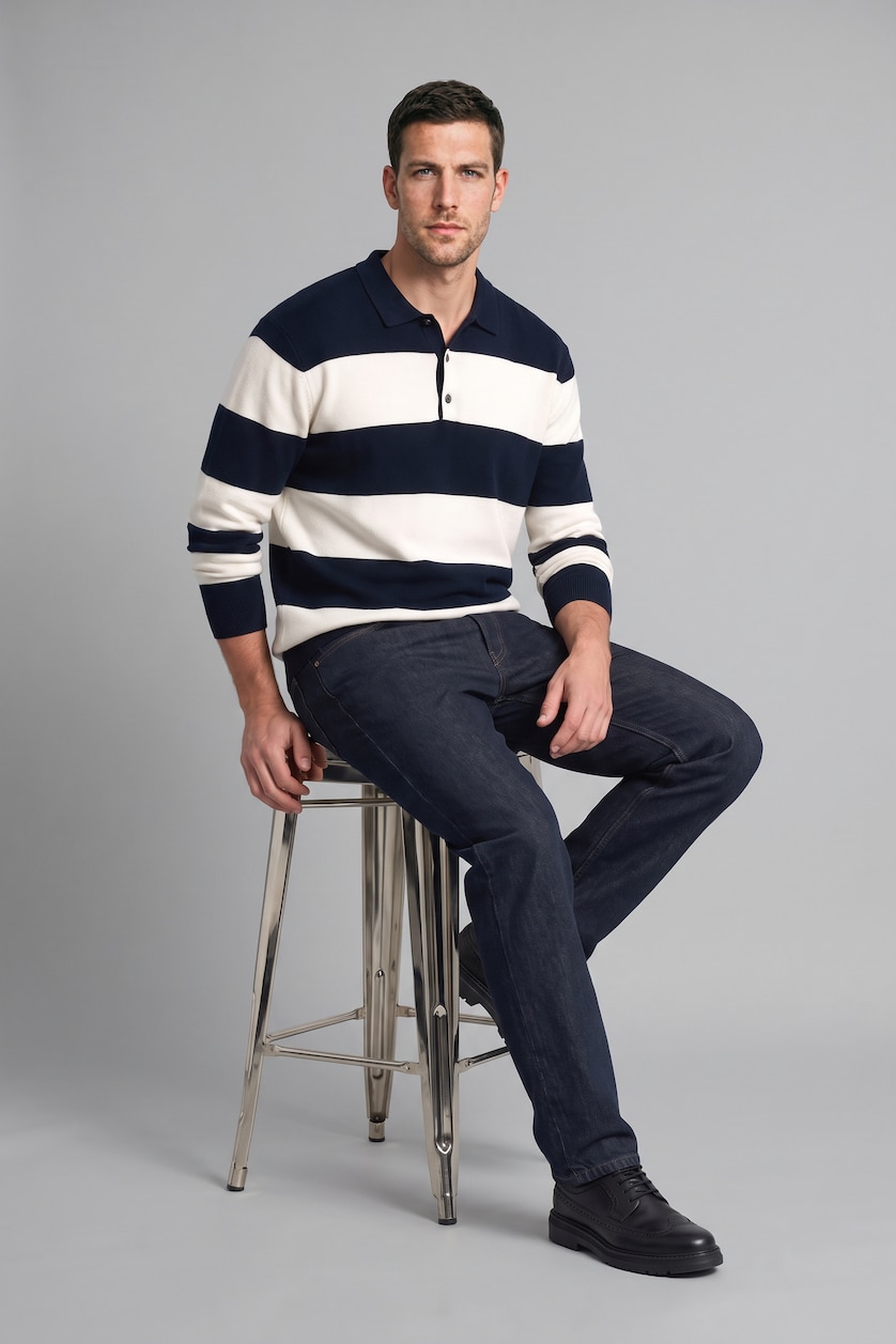 MAN NAVY Standard Fit Knitwear Pullover