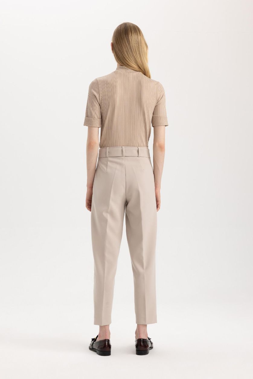 نساء حجري فاتح بنطرون سليم فيت برجل عادي بجيب وخصر عالي