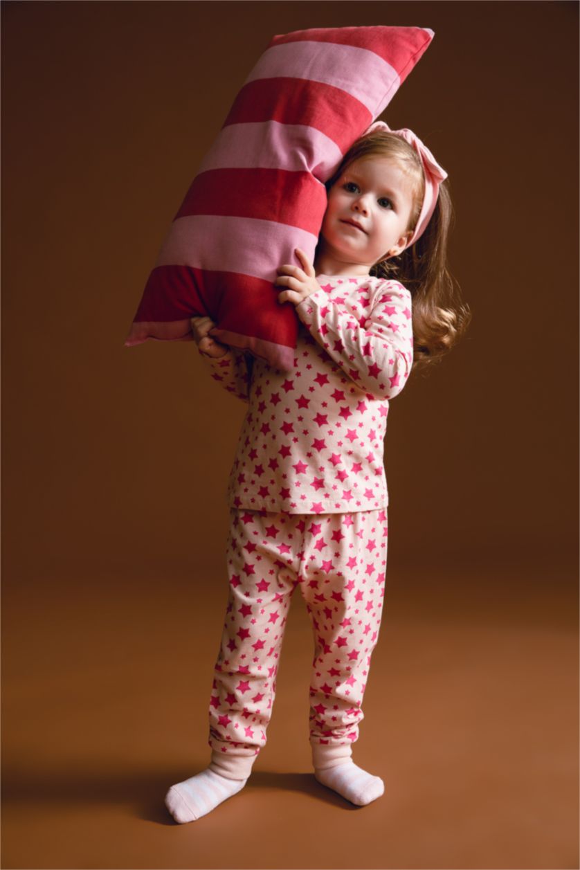 BÉBÉ FILLE Rose Pyjamas En Tricot Col Ras Du Cou Etoiles Manche Longue 4 BéBé Fille