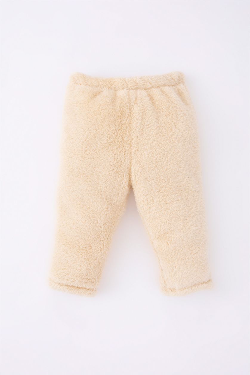 Baby Girl Beige Baby Girl Christmas Themed Plush Pajamas Set