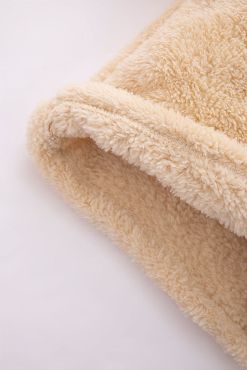 Baby Girl Beige Baby Girl Christmas Themed Plush Pajamas Set