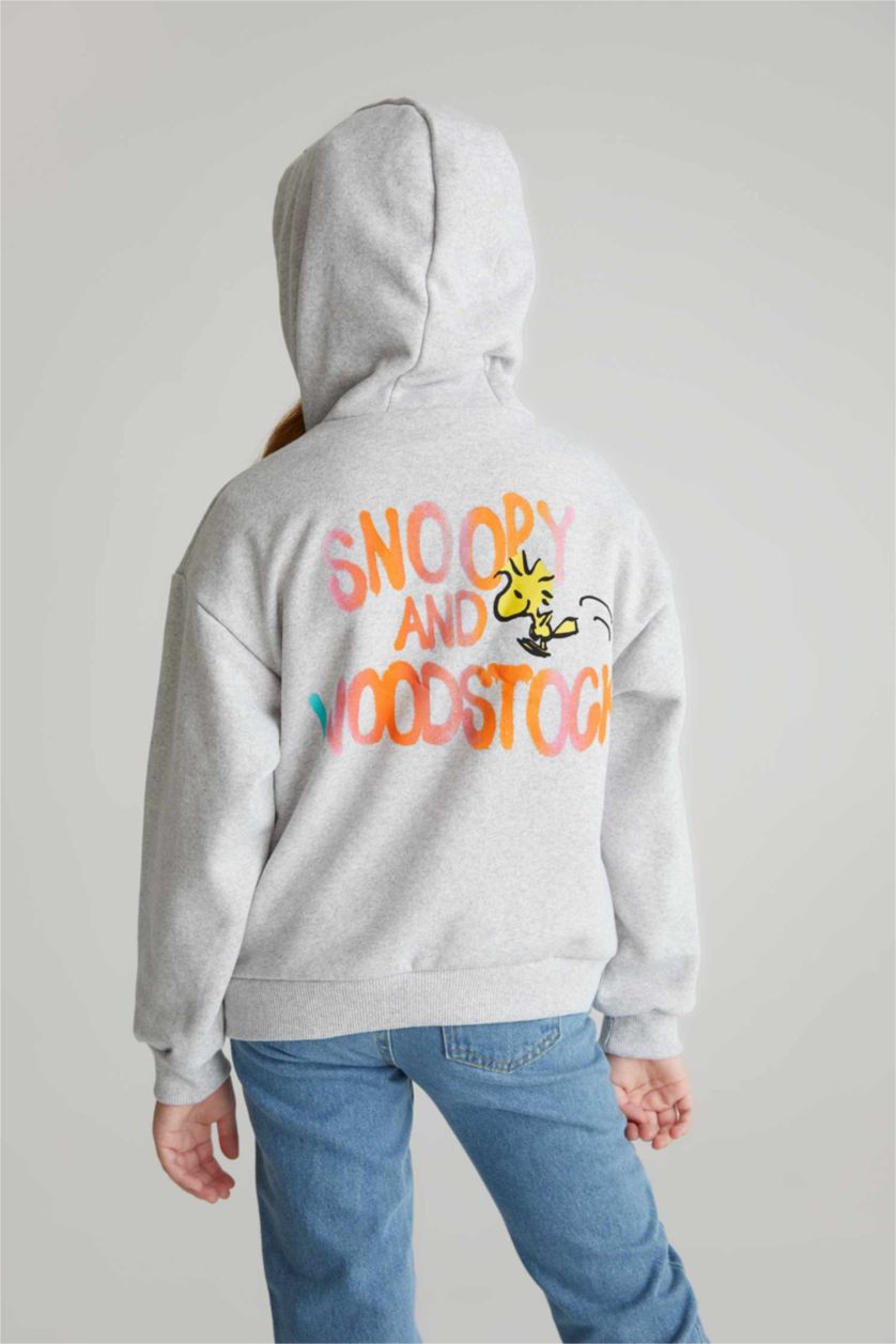 GIRLS & TEENS Light Grey Girl Snoopy Hoodie Sweatshirt