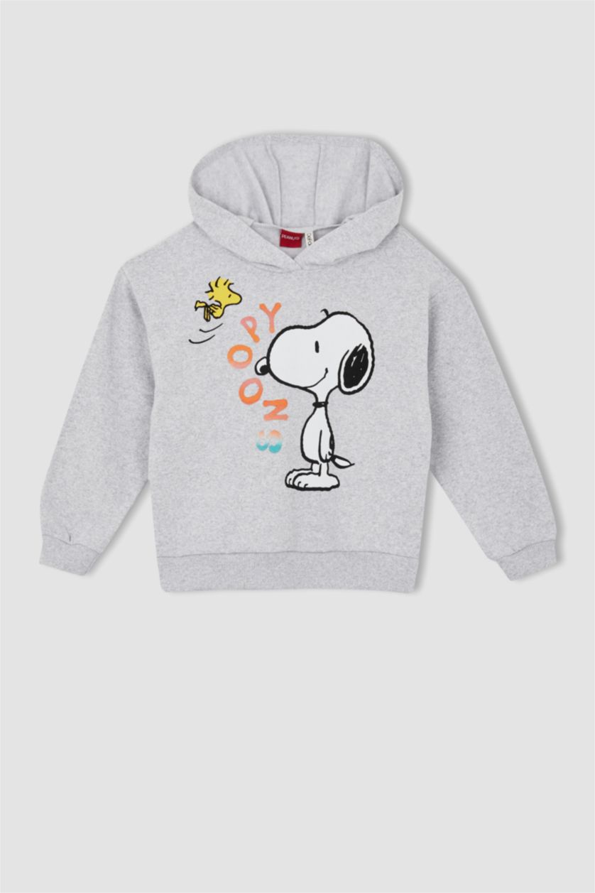 GIRLS & TEENS Light Grey Girl Snoopy Hoodie Sweatshirt
