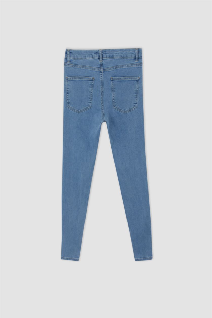 حريمي أزرق فاتح بنطلون جينز سوبر سكيني