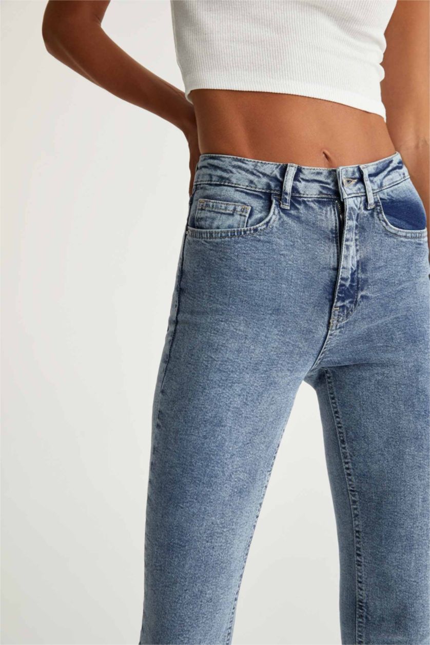 WOMAN Light Blue Slim Fit High Waist Jeans