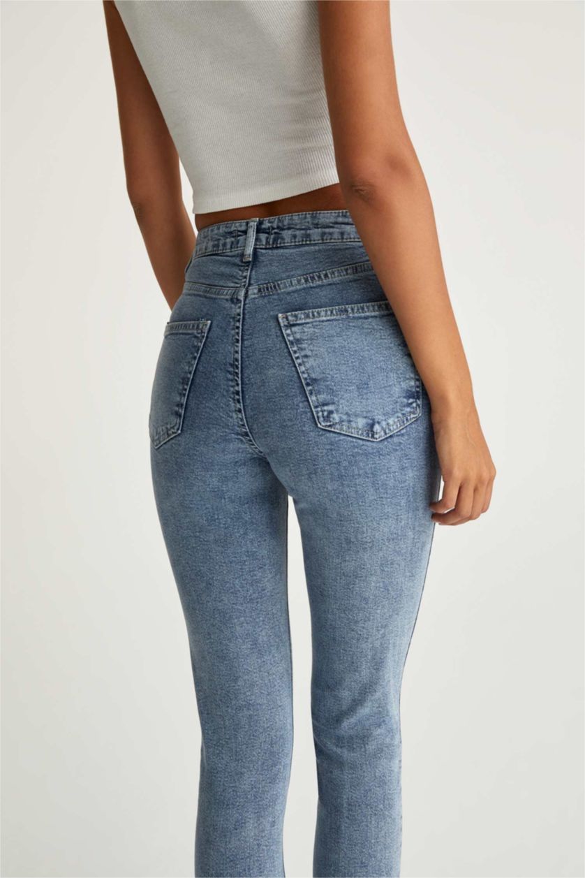 WOMAN Light Blue Slim Fit High Waist Jeans