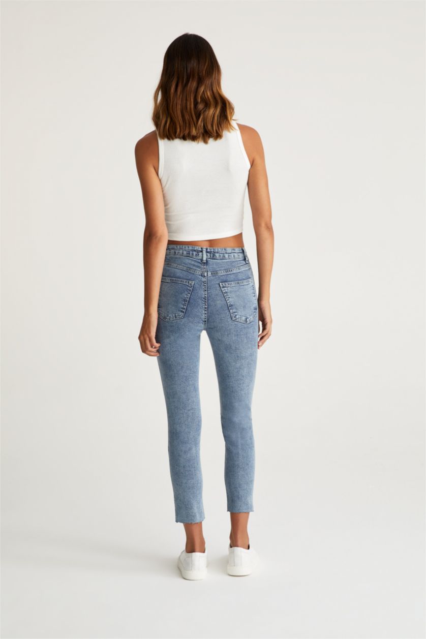 WOMAN Light Blue Slim Fit High Waist Jeans