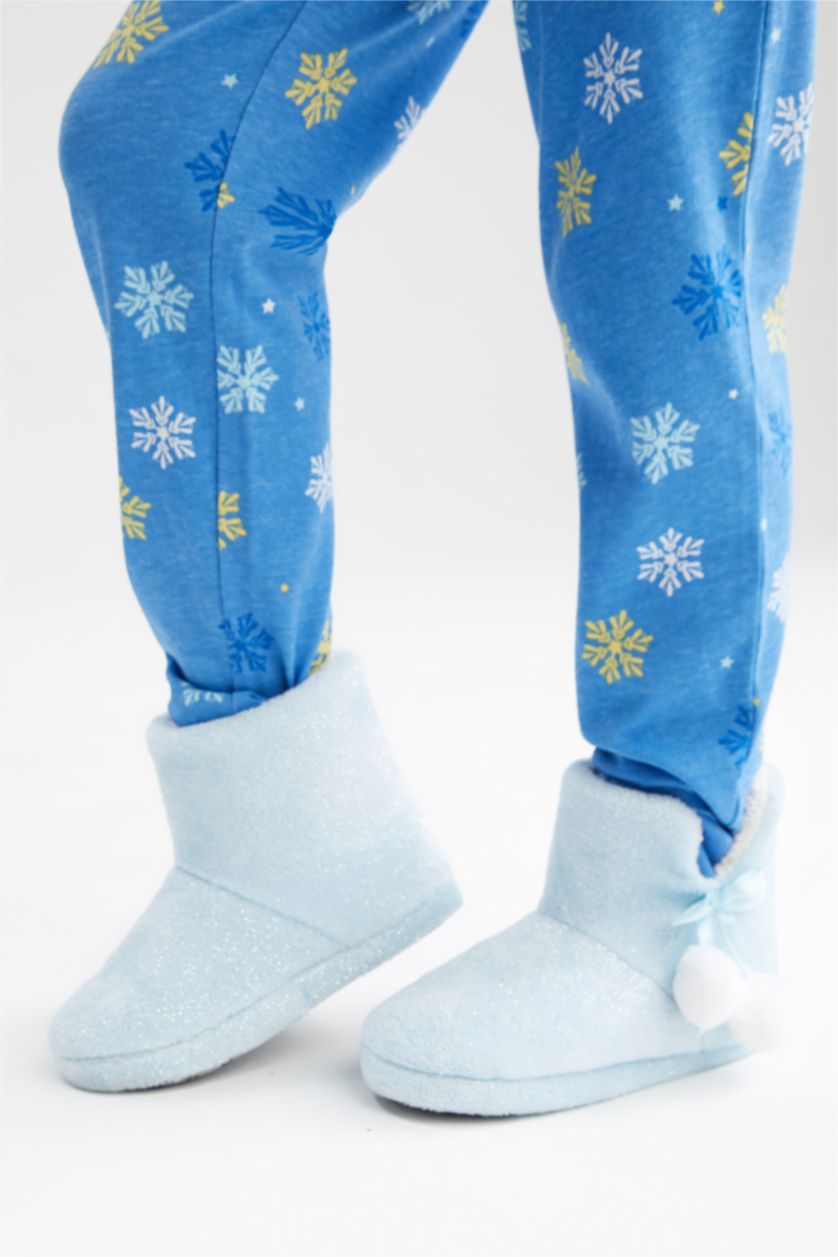 GIRLS & TEENS Light Blue Girls Flat Bottom House Slippers